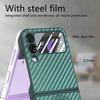 Samsung Z Flip6 Carbon Fiber Phone Case with Magnetic Card Holder for Z Flip5