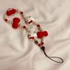 Kawaii Sanrio Mobile Pendant Hello Kitty Anti-Lost Lanyard Key Short Wrist Rope Red Jewelry Keychain Anime Women Hand-Held Chain