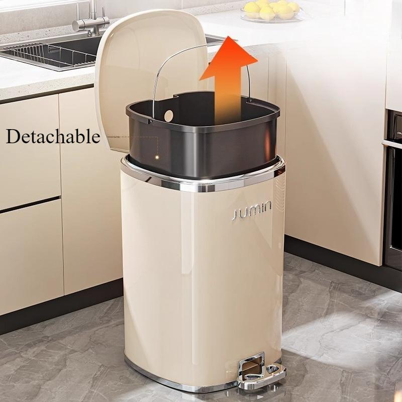 Pedal Trash Can Bathroom Litter Bins Kitchen Luxury Food Waste Disposal Bin Living Room Large Storage Garbage Can Accessories