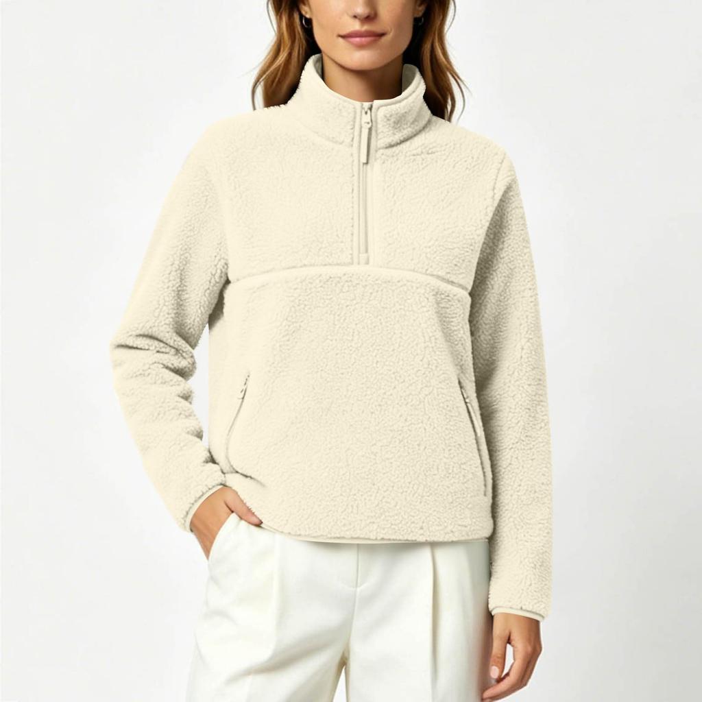 Lässiger Damen-Sweatshirt mit Stehkragen und langen Ärmeln