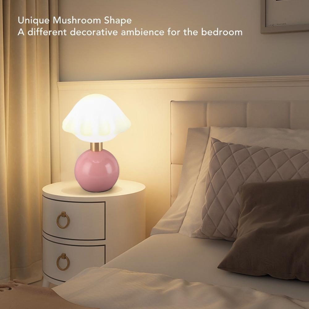 Mushroom LED Table Lamp Dimmable 3 Color Temp Decorative Desk Lamp LED Bedside Light  Home