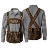 Herren Hemd Lockerer Schnitt Langarm 3D Bedruckt Oktoberfest Stil Button-Down Atmungsaktiv Lässig Retro Design Geeignet für Outdoor und Partykleidung