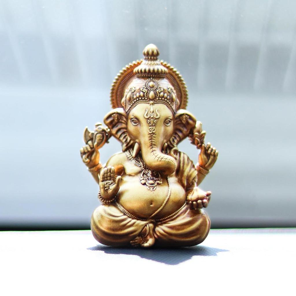 Resin Ganesha Idol Vinayaka Statue Vinayagar Murti Pillayar Ganesha Murti Ganpati Idol for Car Dashboard Home Office Decor