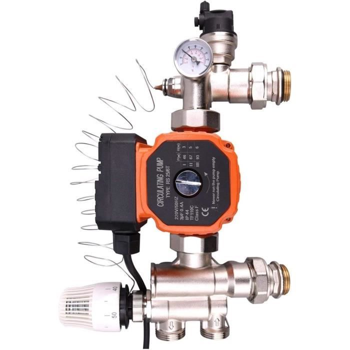 Groupe de pompes chauffage par le sol circuit de chauffage distributeur pompe chauffage valeur fixe kit de régulation pour chauff
