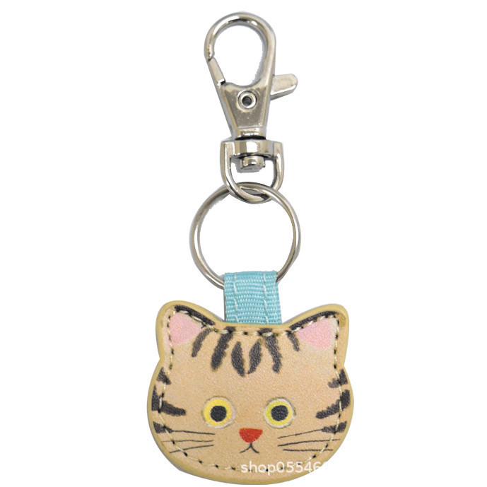 

Japanese-Style Cute Kitten Keychain Charm - PU Leather Bag Accessory