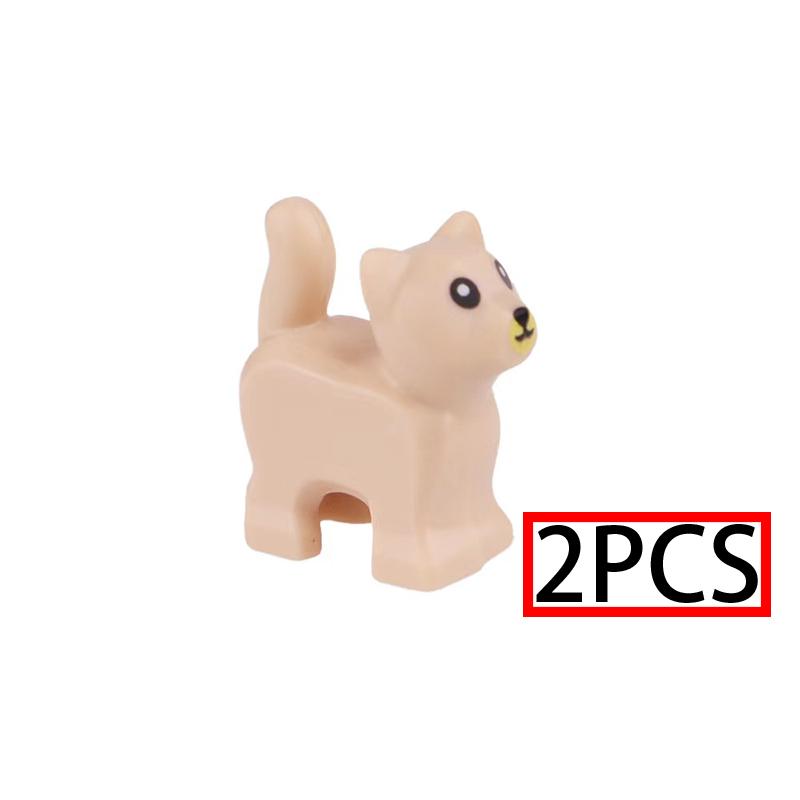 MOC Stadt Mini Süßes Tier Bär Schaf Ziege Huhn Hund Schwein Familie Bauernhof Bausteine Zubehör Kinderspielzeug Weihnachtsgeschenk