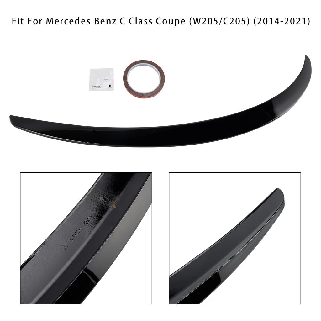 Gloss Black Rear Spoiler For Mercedes-Benz C-Class W205 C205 Coupe 2014-2021