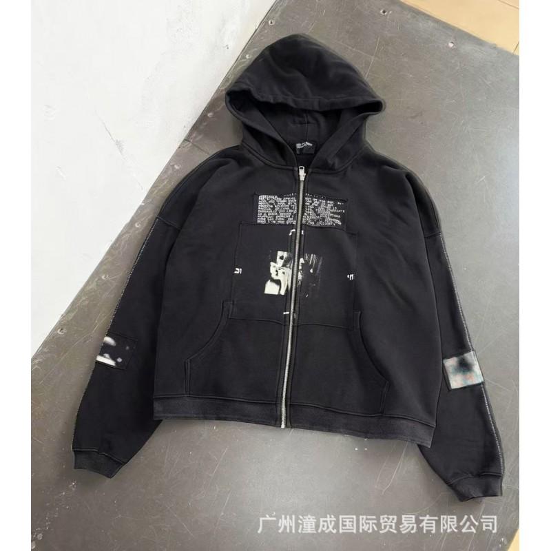 Túlméretezett mosott pamut kapucnis pulóver betűnyomattal Uniszex Streetwear Őszi alkalmi pulóver