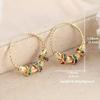 Boho Vintage Big Hoop Earrings for Women - Gold Plated Colorful Zircon Dangle Earrings  Accessories