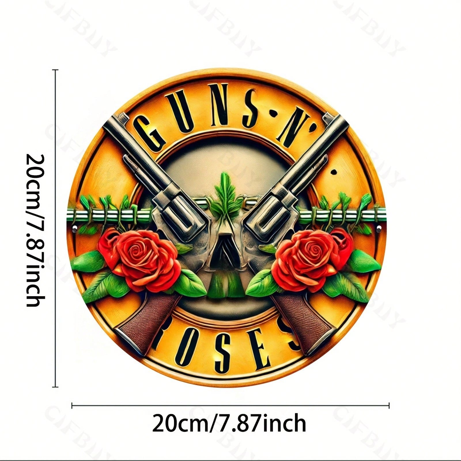 

Guns N Roses Round Metal Wall Art Sign Home Decor Gift 20x20