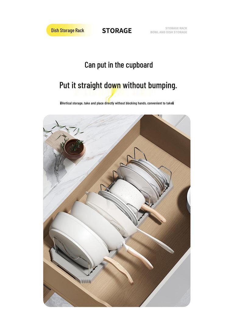 Telescopic Multi-Function Kitchen Rack for Pots, Lids, and Plates