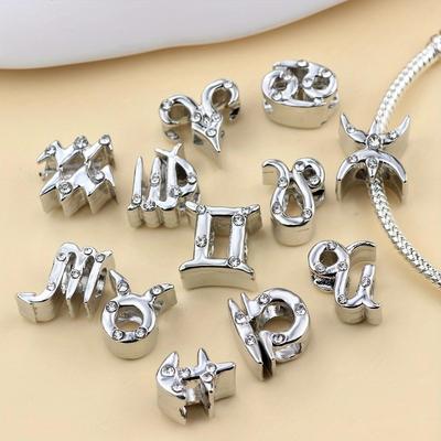 1Pc 12 Constellations Series Charm Fits Charm Bracelet Pendant Star Bead Charm 12 Horoscope for Bracelet Necklace Birthday Gift