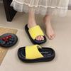 2025 Summer Muffin Thick-bottomed Cool Slippers New Cross-strap Fashionable Soft Bottom with Skirt Beach One-word Slippers Women