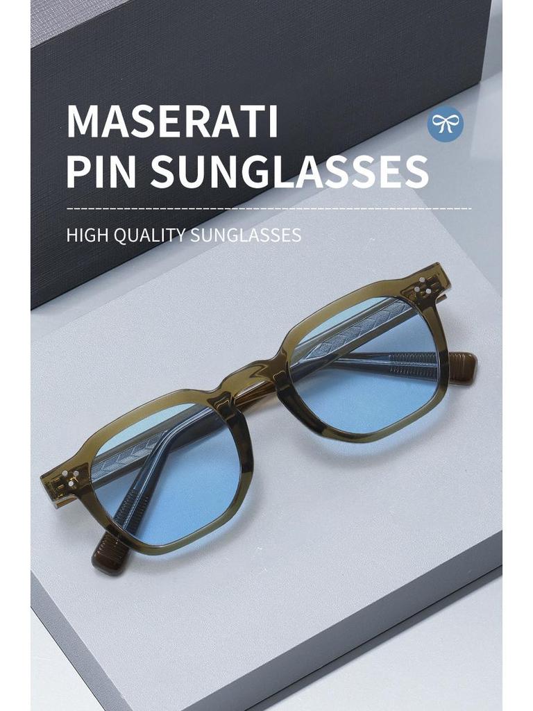 Klassiska Retro Mode Solglasögon med Imitationsacetat TR90 Båge och Propionat Stift