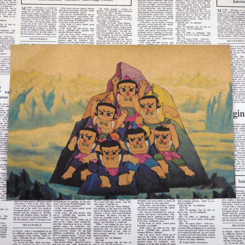 

Retro Kraft Paper Poster: Cat & Mouse, Issun Boshi, Doraemon, Astro Boy, Calabash Brothers White card paper (non-adhesive) 30*42 cm