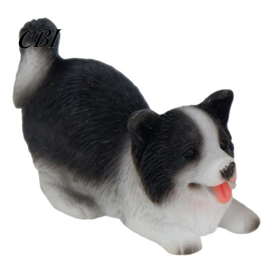 Decorative Resin Statues Cute Puppy Figurine, Ornament for Desk And Car Decor, Small Garden Realistic Dog Figurines, Miniature Animal Statue