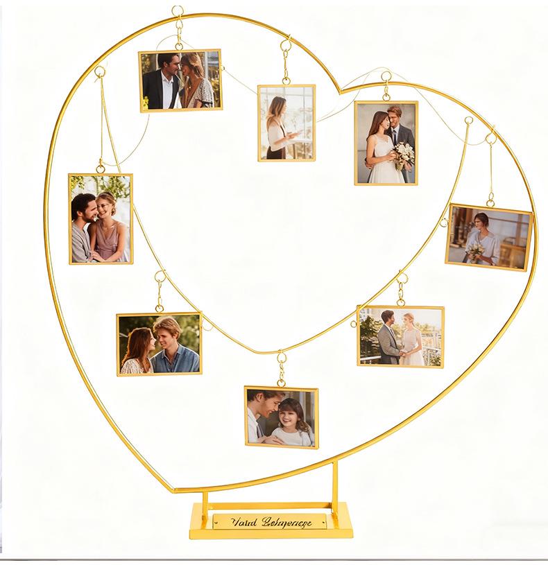 7.2FT Herzförmiger Hintergrundständer für Hochzeiten & Partys - Schmiedeeisen Ballonbogen