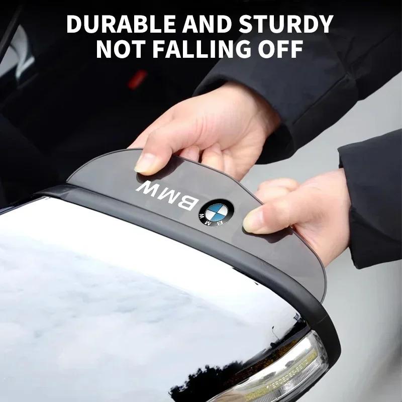 2025 E46 For BMW 2PCS Transparent Auto Parts Rearview Mirror Protector Rain Eyebrow Visor Cover For BMW 1 2 3 4 Series M Power X