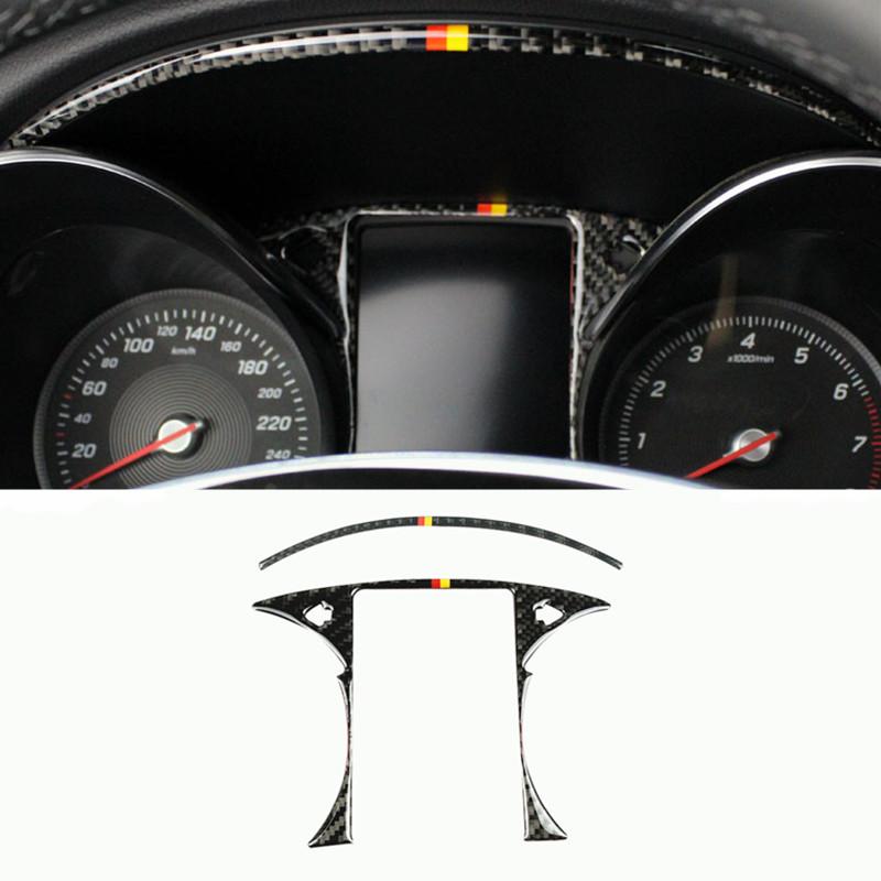 Carbon Fiber Car Center Console Dashboard Trim Strips For Mercedes Benz C Class W205 GLC X253 2015-2018 Interior Decals