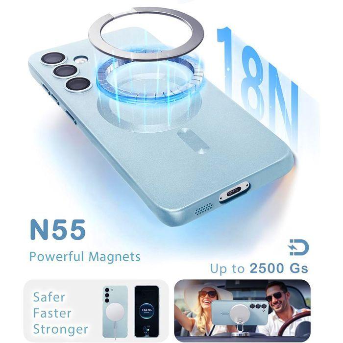 Coque de Protection - BOOLING - Samsung Galaxy A17 5G/4G - TPU avec Cercle Magnétique Bleu - 2 Vitres