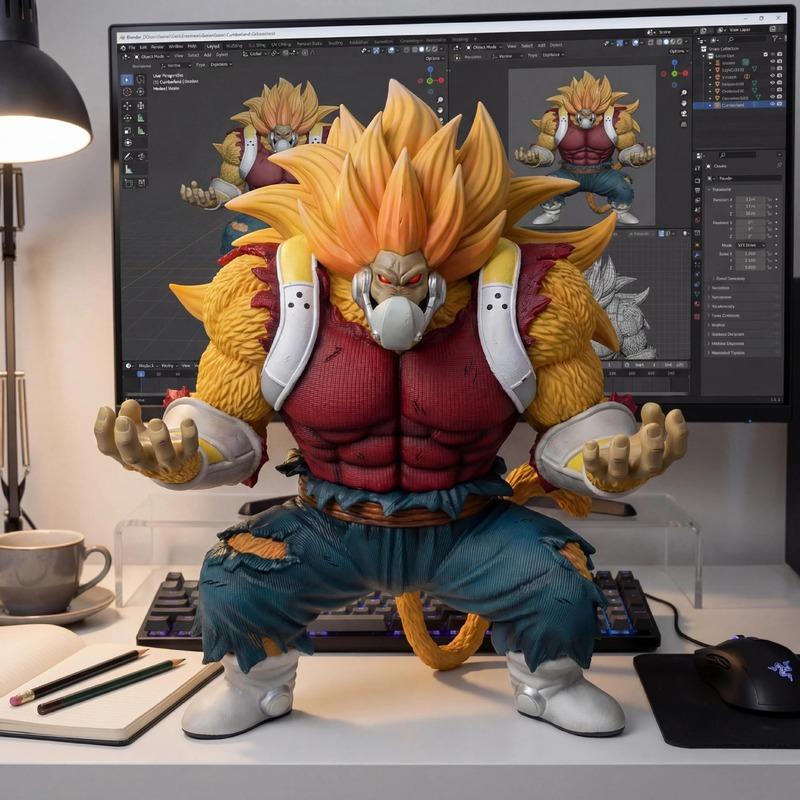 Dragon Ball Cumber Golden Great Ape Evil Saiyan 31Cm Pvc Collectible Statue Anime Desktop Decoration Gift For Anime Fans