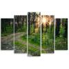 Five Piece Picture Canvas Print Forest Nature Road Landscape