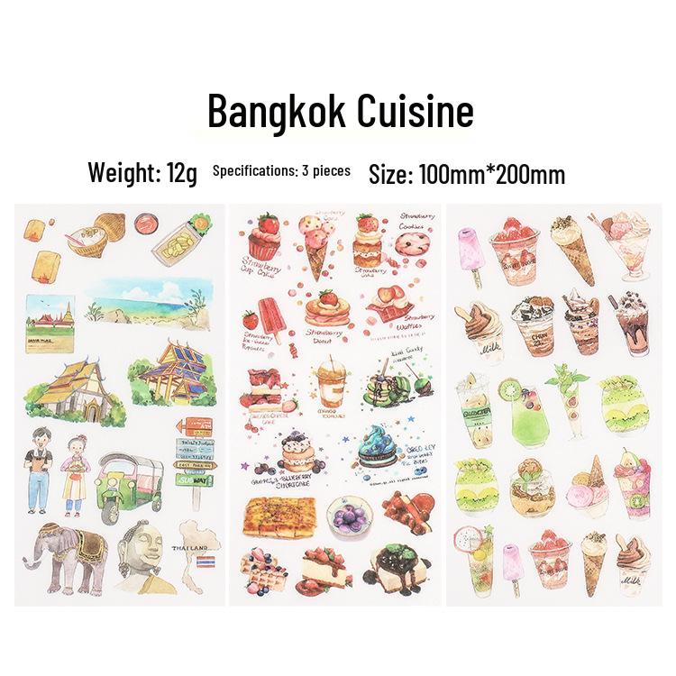 Handmade Fresh Style Stickers: 3 Sheets for DIY Albums & Journals