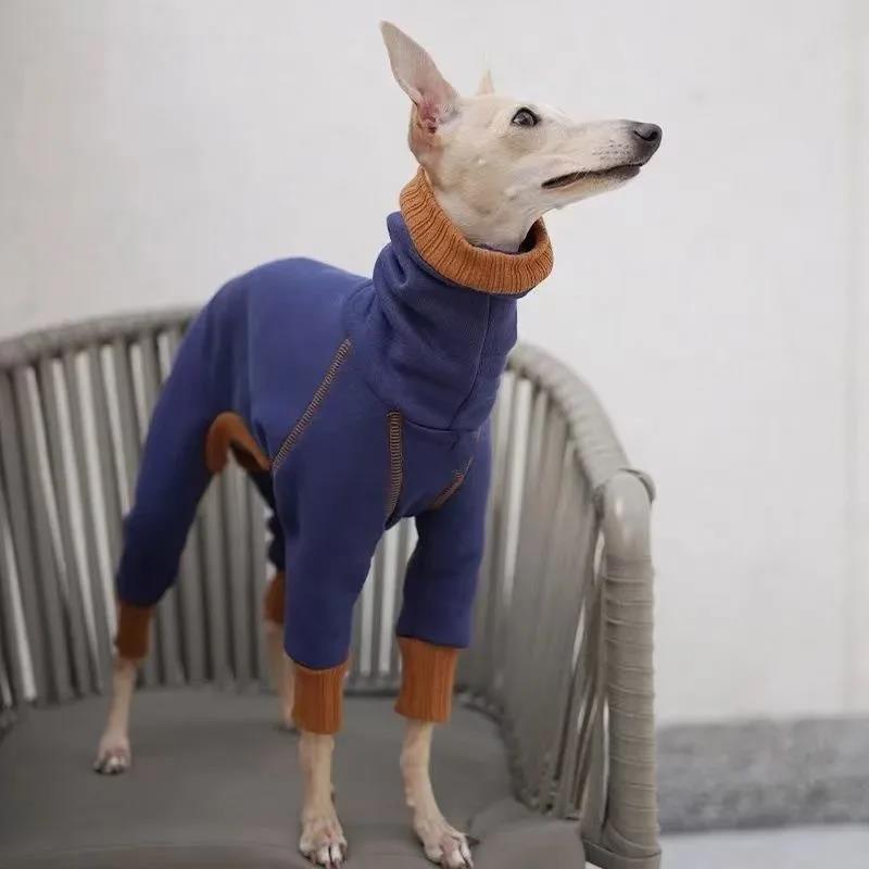 Pet Fleece Turtleneck Overalls Clothes Large Dog Elasticity Sweatshirts Winter Warm Pajamas for Italian Greyhounds Whippets 5