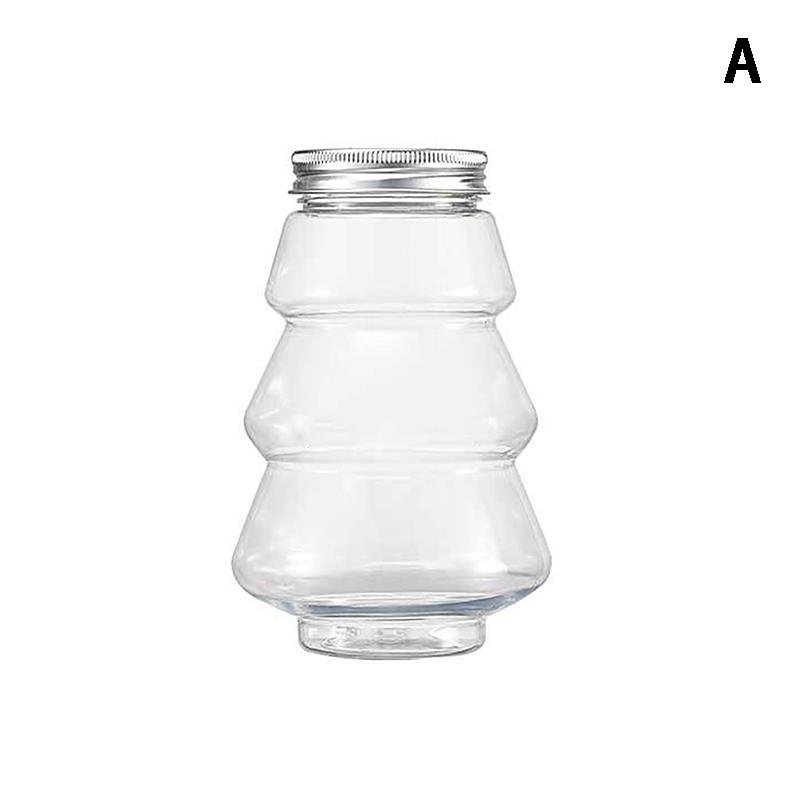 500Ml Christmas Tree Snowman Sweet Jar Candy Cookie Storage Box Juice Chocolate Gift Packing Diy Container  Year Decor Bottle