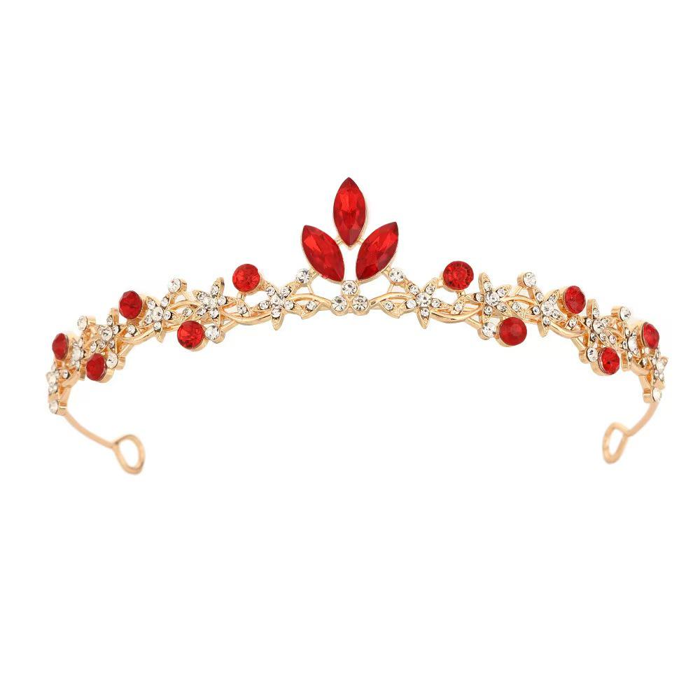 Children's Princess Crystal Crown Headband for Girls' Birthday Performance, Multi-Color Oval-Cut Hair Accessory