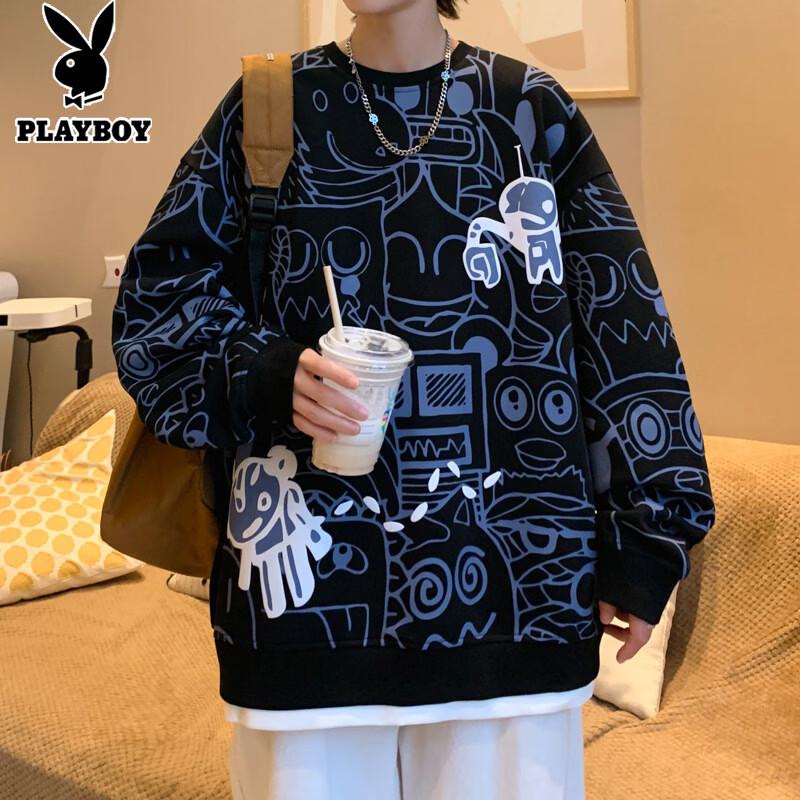 PLAYBOY Youth Boys' Round Neck Long Sleeve Sweatshirt