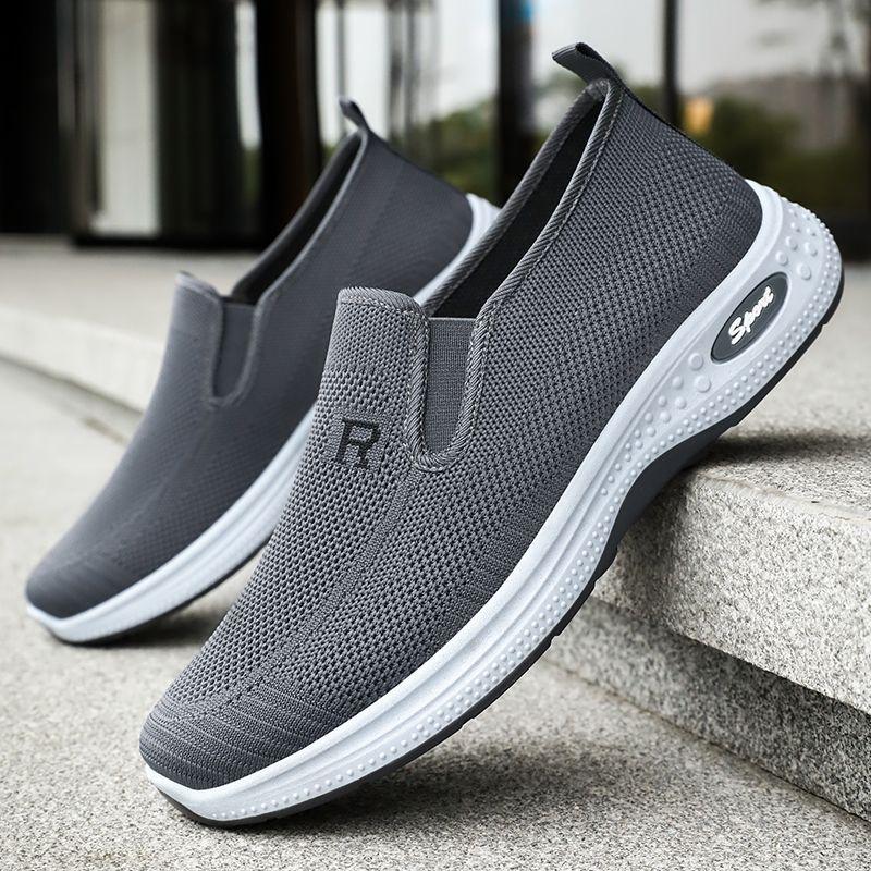Men's Shoes Summer Breathable Shoes Men's Fly-woven Mesh Shoes Lazy One-pedal Light Casual Shoes