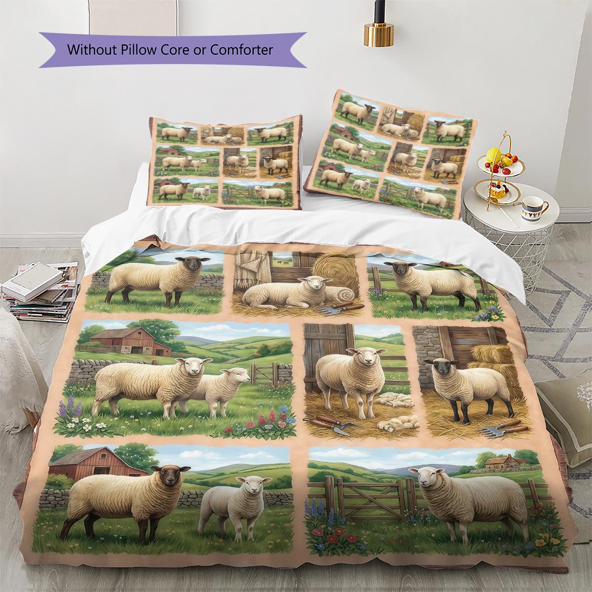 

Retro Oil Painting Animals Pattern Bedding,Quilt Set Quilt Cover Pillowcase Home Birthday Gift (1 * duvet cover + 2 * pillowcase, without core) 135x200cm