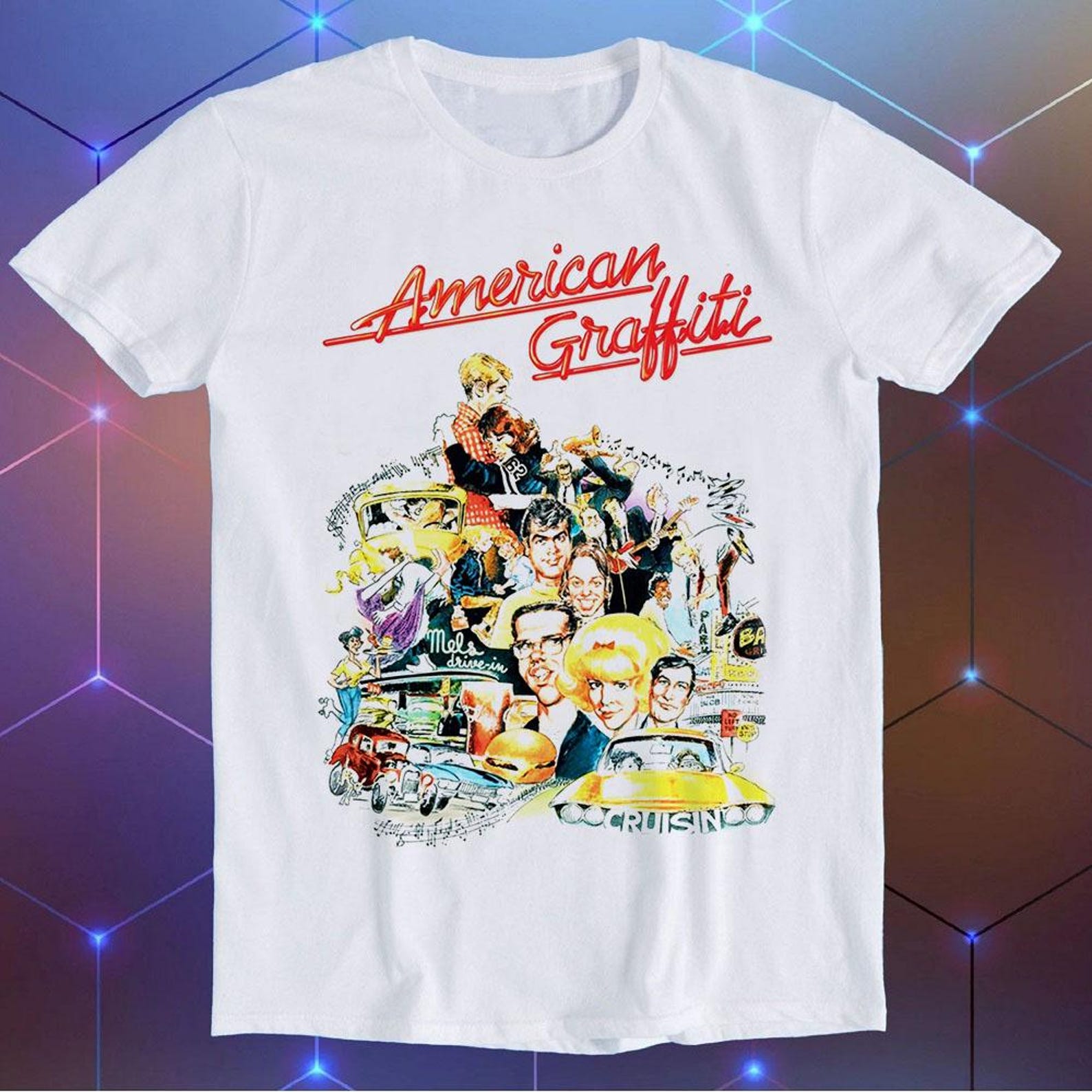American Graffiti 70s Retro Movie Poster Best Seller Funny Meme Men Women Fashion Top Retro Gift Tee T-Shirt E1464 4XL
