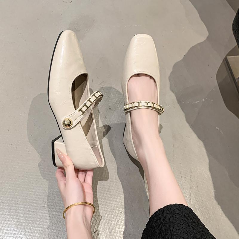 New Women's High-heeled Single Shoes with Fashionable One-shoulder Buckle Design Sexy Pointed Toe and Comfortable Stilettos