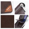 Baellerry Men's Color-blocking RFID Short Wallet Vintage Fashion Billfold Patchwork Horizontal Card Holder Zipper Coin Purse