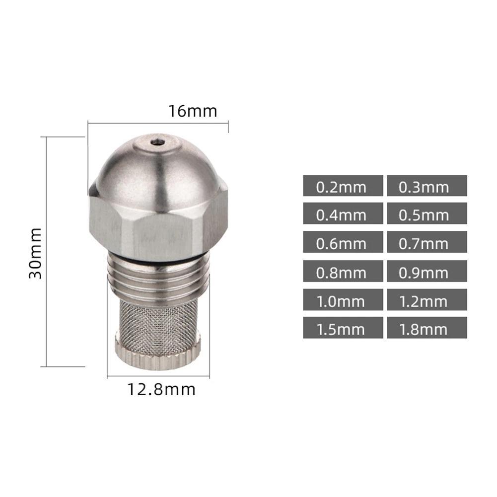 Atomizing Spray Mist Nozzle Dia 0.3-1.5mm Fine Atomizing Spray 1/4BSPT High And Low Pressure Mist Nozzle Orifice Stainless Steel