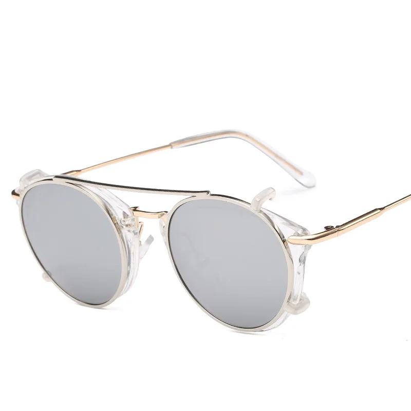 Neutral Fashion 2-in-1 Sunglasses Retro Dual-Purpose Mirrored Set Detachable UV400 Lens Glasses