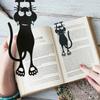 Hollowed-out Black Cat Bookmarks Cartoon Book Clip Cute Acrylic Black Kitten Bookmarks  Office