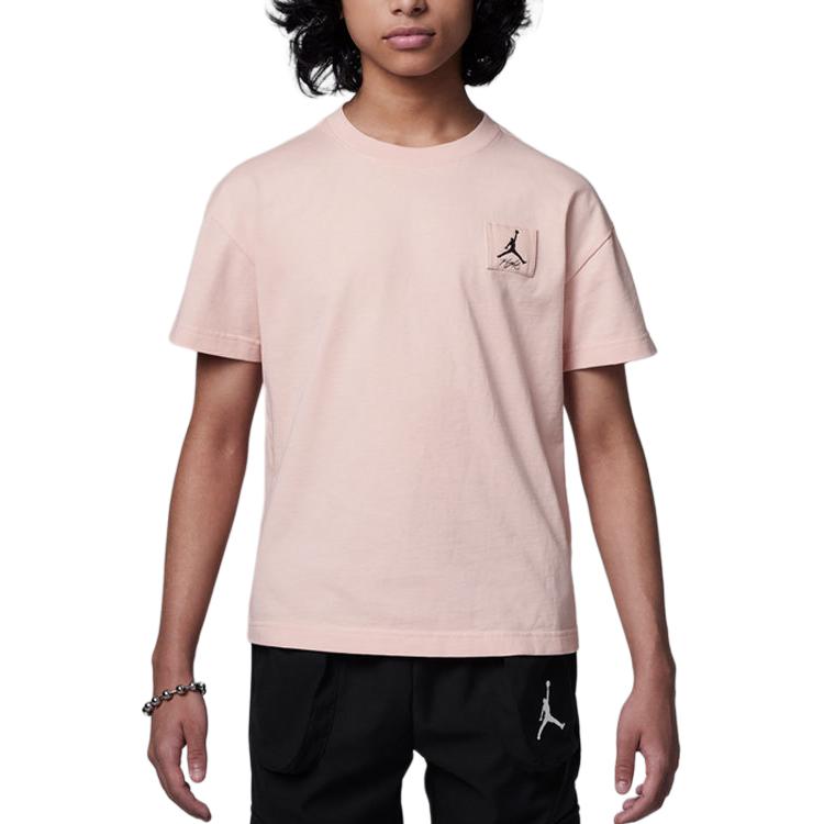 

Jordan Футболка Flight Essentials с круглым вырезом и небольшим логотипом, однотонная, мягкая, удобная, повседневная, спортивная, с коротким рукавом, детские топы HM4744-674 L