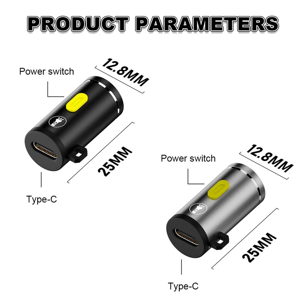 Mini Led Flashlight Not Need Battery Design Cob Cold White Powered By Type C Connectors Portable Pocket Size Working Flashlights
