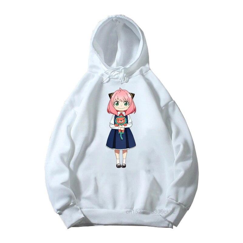 

Детские белые толстовки с принтом аниме «Spy X Family» для девочек, свитшот с узором «Каваи Аня», детская удобная универсальная одежда, топы 150