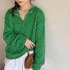 Candy-Colored Lapel Buttoned Knit Top - Women's Slimming Autumn/Winter Sweater with Niche Design
