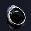 Silver S925 Ring Natural Big Oval Lapis Rings for Men Women Retro Luxury Fine Jewelry Party Anniversary Gift