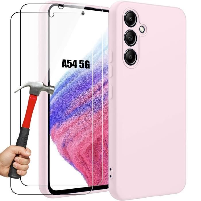 Coque - Samsung - Galaxy A54 5G - Silicone Ultra Fine - Antichoc - 2 Verres Trempés