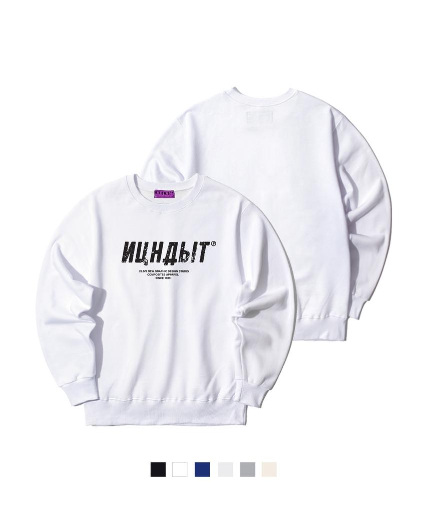 NUHABIT N/H Russian Logo Oversized Fleece-Lined Sweatshirt (Som4-5Nh1306)