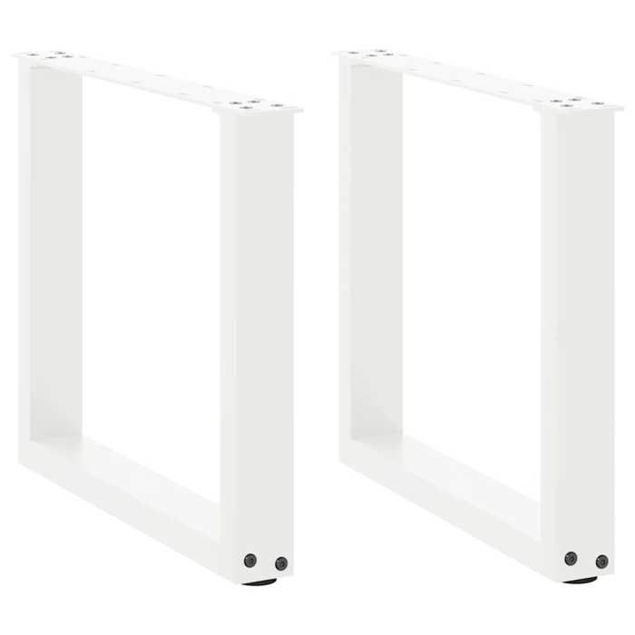 VidaXL Pieds de table basse en U, 2 pièces, blanc, 50 x (42-43) cm, acier 4013157