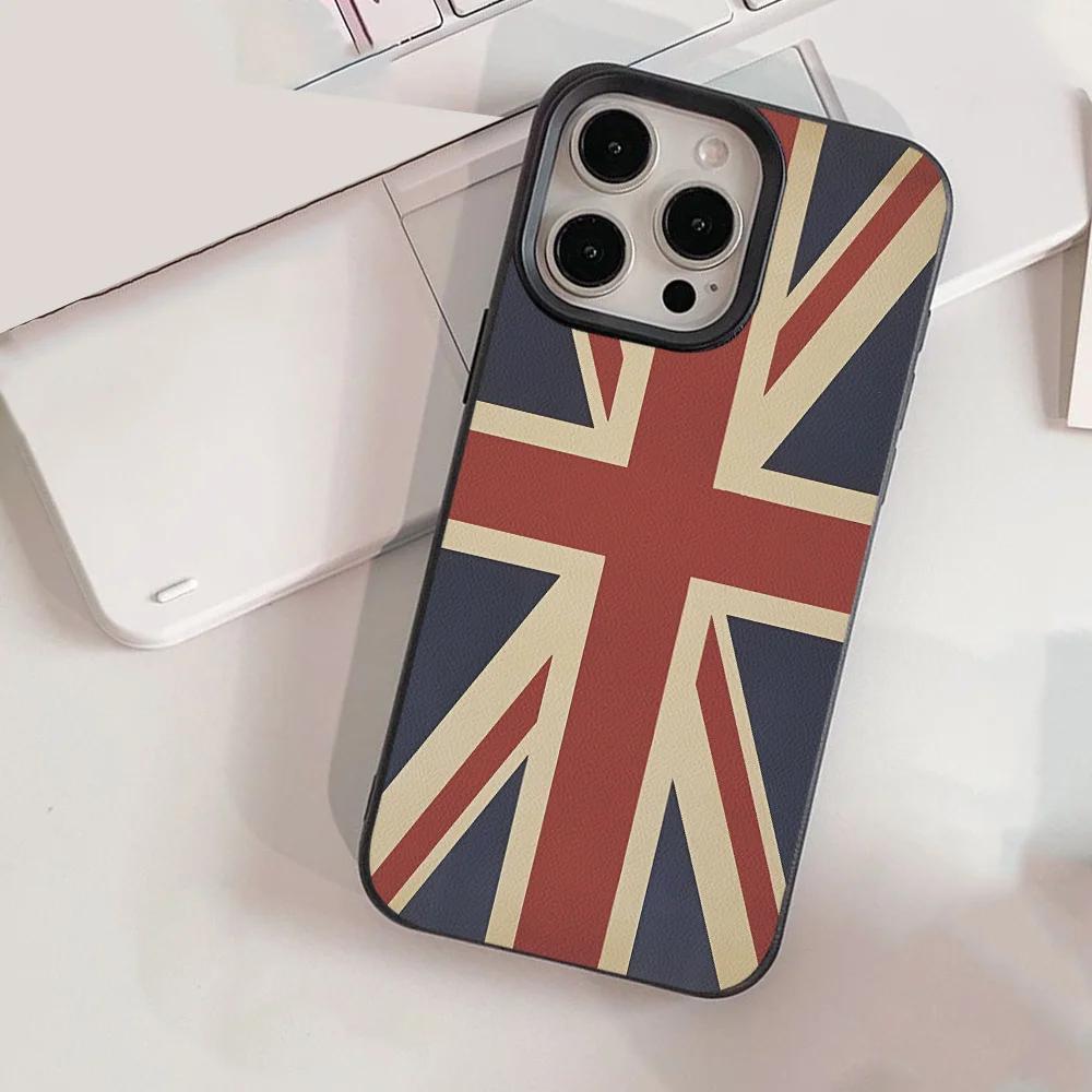 

Luxury Union Print Pattern Leather Minimalist Phone Case for iPhone 17 AIR 16 15 14 13 12 11 PRO MAX PLUS Y2K Shockproof Cover iPhone 12 Pro