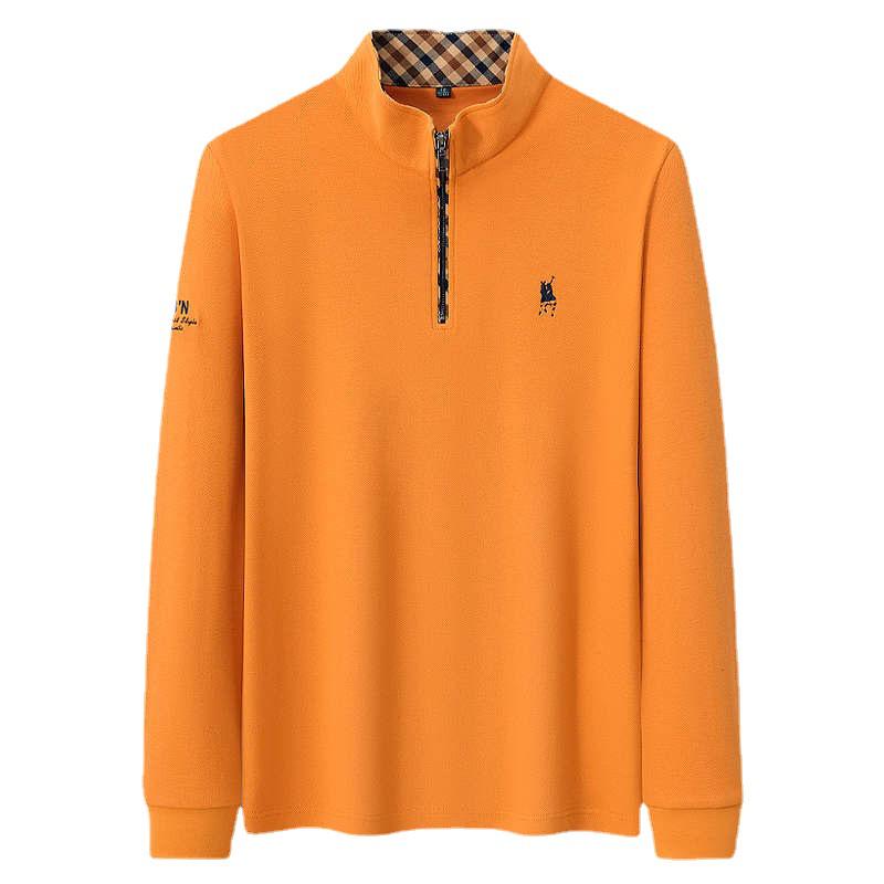 Men's Autumn/Winter 2025 Python Dragon Embroidered Long Sleeve Half-Zip Stand Collar Casual Top