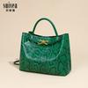 2025 Python Pattern Large-capacity Handbag Niche Design Butterfly Buckle Versatile Fashion Shoulder Messenger Tote Bag